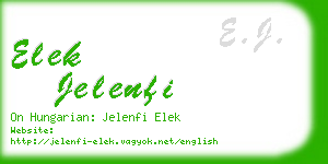 elek jelenfi business card